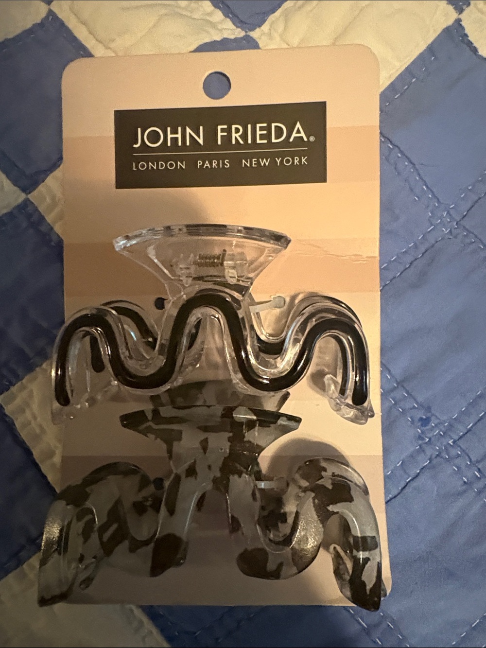 John Frieda Clear and Black Wave Hair Claw Clips - 2 Pack